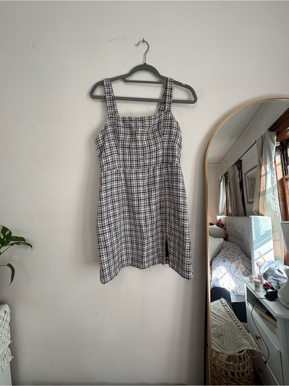 Abercrombie & Fitch Black and White Plaid Mini Dress